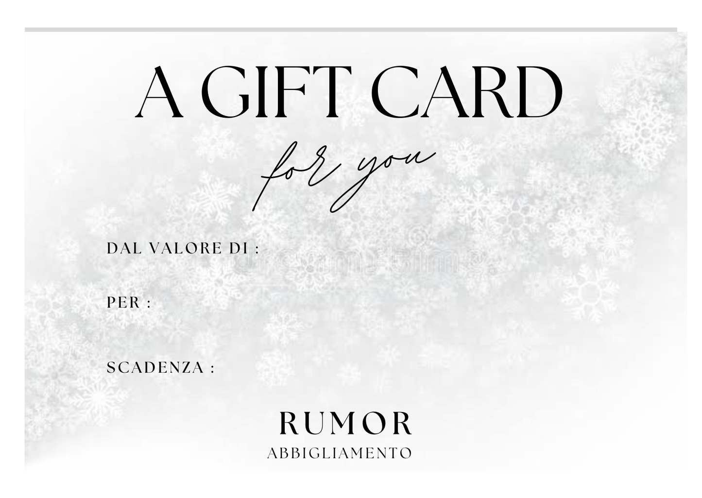 RUMOR GIFT CARD