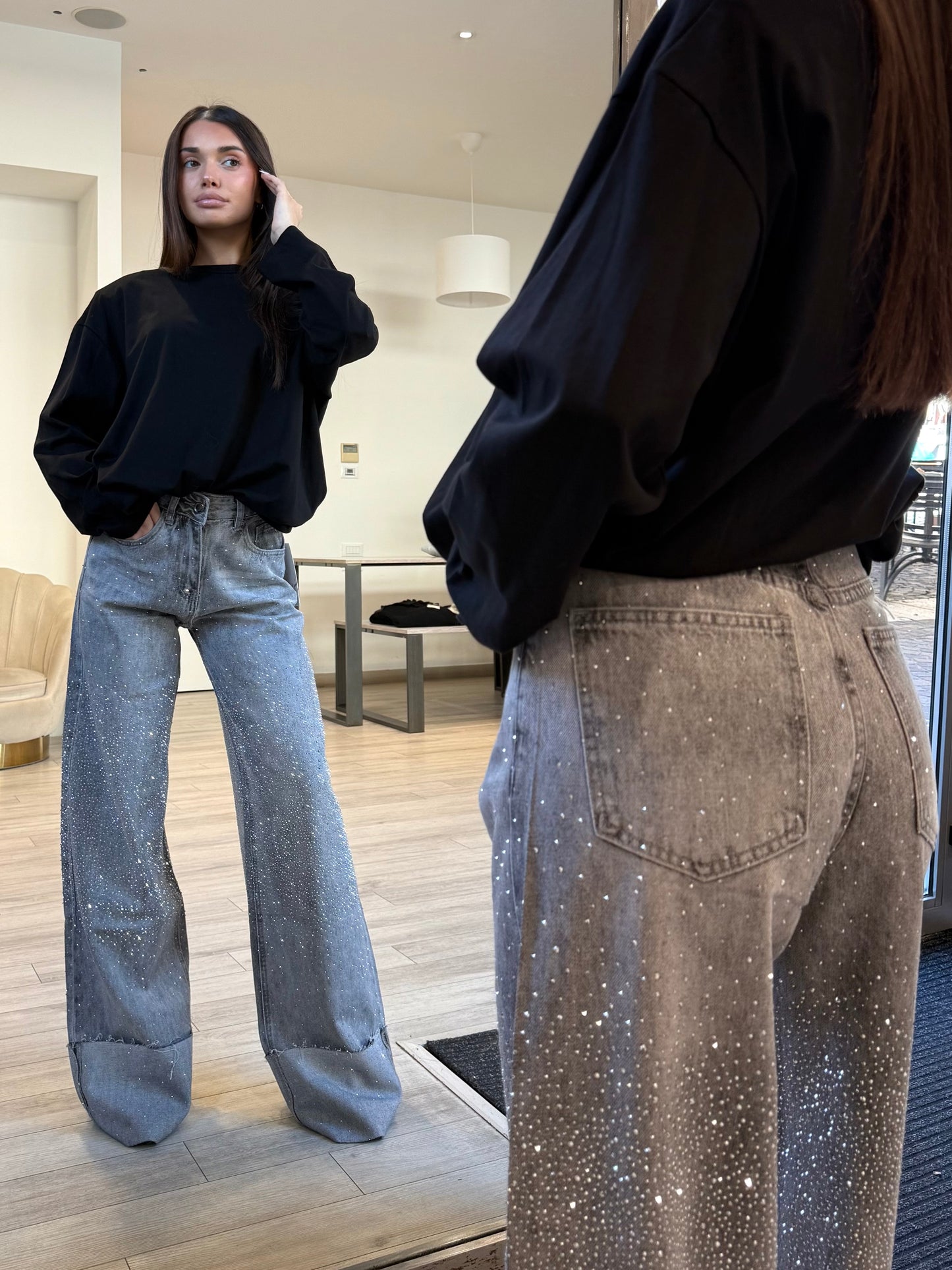 Jeans Risvolto Brilli