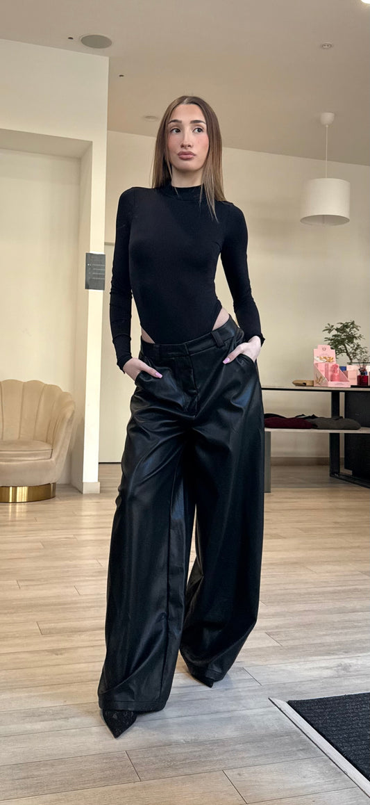 Pantalone Ecopelle Palazzo