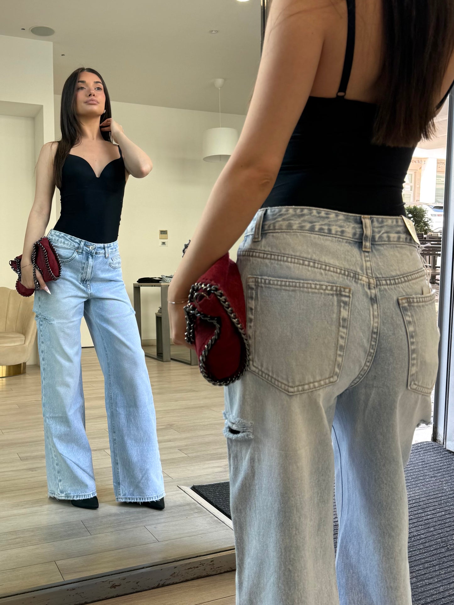 Jeans Strappetti Laterali