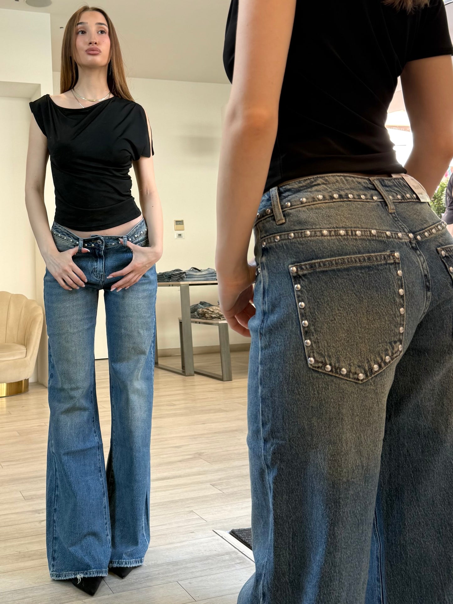 Jeans Vinti Borchie
