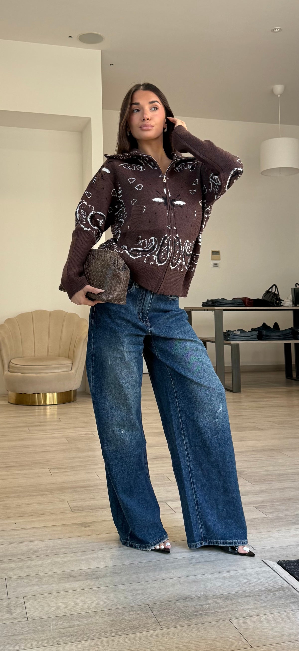 Cardigan Paisley Zip